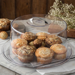 CAKE COVER WITH CHROME HANDLE, DIA: 30 CM, HEIGHT: 15 CM - Mabrook Hotel Supplies
