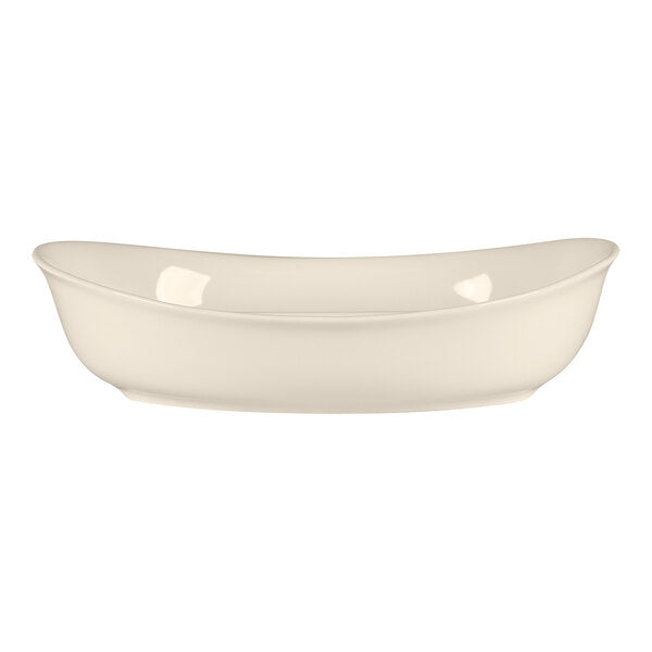 RAK BONE CHINA BRAVURA OVAL DIVIDED SALAD BOWL, IVORY, DIM: 21X16.9X5.2 CM, CAP: 10 OZ - Mabrook Hotel Supplies