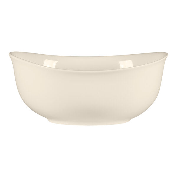 RAK PORCELAIN BRAVURA BONE CHINA OVAL SALAD BOWL, 28 OZ IVORY, DIM: 18X15X7.9 CM - Mabrook Hotel Supplies