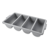 RUBBERMAID COMMERCIAL PRODUCTS 4-COMPARTMENT PLASTIC CUTLERY BIN, 2LB CAPACITY, GRAY, SUPPLIES FOR RESTAURANT/ KITCHEN USE. - Mabrook Hotel Supplies