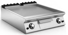 80 cm Gas Fry-Top with Thermostatically-Controlled Smooth Sloping Hotplate.