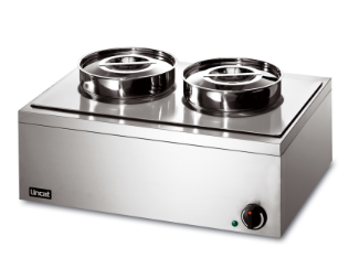 S/S ELECTRIC BAIN MARIE. 2 ROUND POTS. COUNTERTOP. INDIRECT HEAT. - Mabrook Hotel Supplies