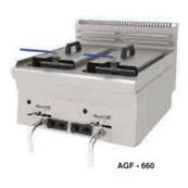 Stainless Steel Gas Fryer 2 x 9 Ltr , without Accessories (No Hose , No Regulator etc).