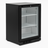 108 Ltr 1 Door Black Back Bar Cooler with Black Arc Handle. - Mabrook Hotel Supplies