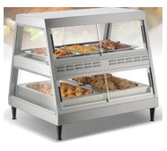 166 Ltr Stainless Steel Hot Showcase with Fixed Glass Shelf (Without GN PANS). - Mabrook Hotel Supplies