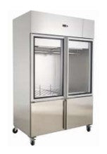 142 cm Meat Chiller 2x 2/3 Glass Door + 2x 1/3 Solid Door with Static Cooling System. - Mabrook Hotel Supplies