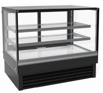 90cm Cake Showcase with 2 Shelves + Base Depth 800 mm & Castors. - Mabrook Hotel Supplies