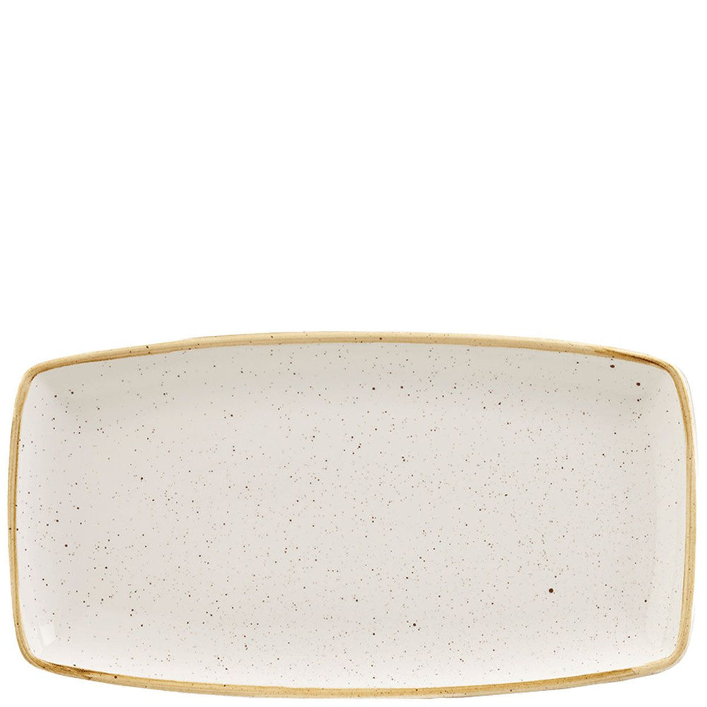 CHURCHILL STONECAST WHITE SPECKLE X SQUARED OBLONG PLATE 33CM - Mabrook Hotel Supplies