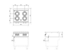 Mareno/ 70 RANGE 80 cm Induction Hob with 4 Cooking Zones.