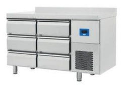 (79E4.27NMV.D2003) Comersa Counter Type Refrigerator with 6 Drawers with 10 cm Backsplash. - Mabrook Hotel Supplies