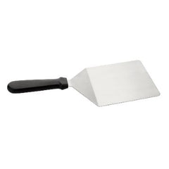 STAINLESS STEEL SQUARE TURNER, BLACK HANDLE, 15X12.5 CM - Mabrook Hotel Supplies