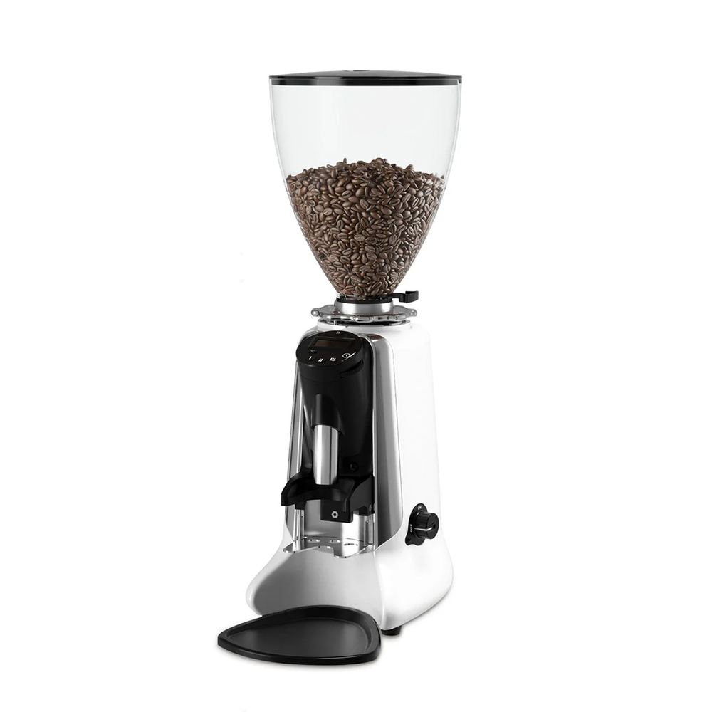 On Demand Espresso Grinder Version 2.0 with White Color Flat Burr Diameter: 64 mm. - Mabrook Hotel Supplies
