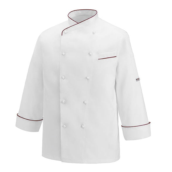 CHEFJACKET GERARD BORDEAUX PIPING COT.100% - Mabrook Hotel Supplies