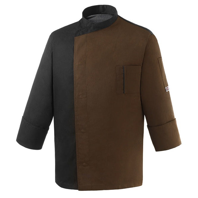 CHEFJACKET BROWN FANG POL. 65% COT. 35% - Mabrook Hotel Supplies