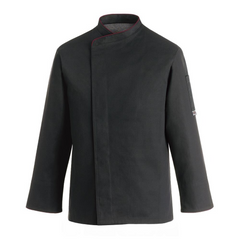 CHEFJACKET BLACK OTTAVIO LARGE S MICROFIBER 100% - Mabrook Hotel Supplies