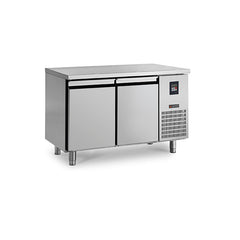 GN 1/1 Refrigerated Counters Depth 700 with 2 Doors with 4 Castors and without Back Splash. - Mabrook Hotel Supplies