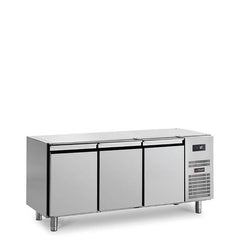 GN 1/1 Refrigerated Counters Depth 700 with 3 Doors with 4 Castors. - Mabrook Hotel Supplies