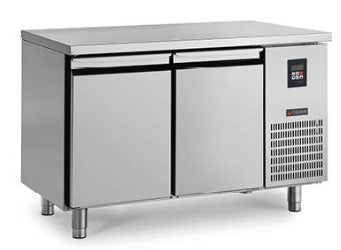 2 Doors GN 1/1 Refrigerated Counters Depth 700 - without BackSplash & 4 Castors. - Mabrook Hotel Supplies