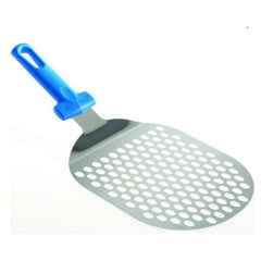 STAINLESS STEEL OVAL PEEL 18x22 CM , PERFORATED BLADE, FIXED GRIP - Mabrook Hotel Supplies