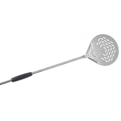 STAINLESS STEEL PERFORATED ROUND SMALL PIZZA PEEL - 26 CM, LENGTH 150 CM - Mabrook Hotel Supplies