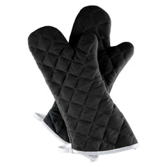 BLACK FLAME RETARDANT OVEN MITTS, LENGTH: 15 INCHES - Mabrook Hotel Supplies