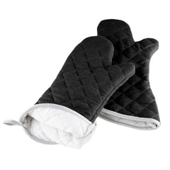 BLACK FLAME RETARDANT OVEN MITTS, LENGTH: 15 INCHES - Mabrook Hotel Supplies