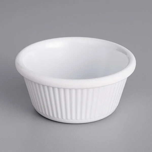 "RAMEKIN FLUTED MELAMINE, 3oz , BONE COLOR" - Mabrook Hotel Supplies