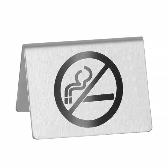 TENT SIGNS. 2"X1.5". NO SMOKING PRINT ON THE PLASTIC CARD. - Mabrook Hotel Supplies