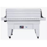 Automatic Heat Shrink Tunnel For Round Bottle (Rod Conveyor). No Warranty on Belt, Heater, Teflon Sheet, Ink Roll.