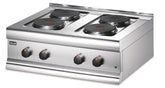 S/S ELECTRIC COUNTERTOP / BOILING TOP WITH 4 HOTPLATES - W 750 mm - 7.0 kW. - Mabrook Hotel Supplies