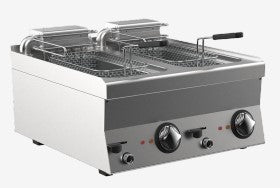 (CR1620469) 60 cm 10 + 10 Ltr Twin Pan Electric Fryer Top. - Mabrook Hotel Supplies