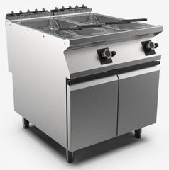 (MAMC0003539) 80 cm 23 + 23 Ltr Twin Pan Gas Fryer with Pair of (CR0599830) 1/2 Basket (AFRCGE1/2). - Mabrook Hotel Supplies