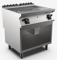 (MAMC0001239) Gas Griddle Top with Smooth Chromed Plate on Open Stand with (MAMC0006450M - ABVP4M Door for 40 & 80 cm Stand). - Mabrook Hotel Supplies