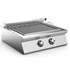 80 CM ELECTRIC CHARGRILL ON CABINET, AISI 304 STAINLESS STEEL, POWER: 15.6 KW, 400V/50HZ/3PH, REVERSIBLE CAST IRON COOKING GRILL, GREASE COLLECTION CHANNEL AT FRONT, DIM: 80X70X87 H CM. - Mabrook Hotel Supplies