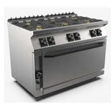 (MAMC0008699) 120 cm 6 Gas Burner Gas Maxi Oven Range + Upper Electric Grill. - Mabrook Hotel Supplies