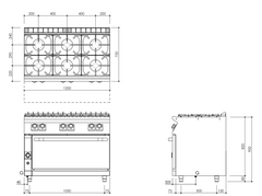 Mareno/ 70 RANGE 120 cm 6 Gas Burner Gas Maxi Oven Range + Upper Electric Grill.