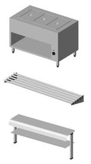 (7912.12070.00) OSS 1270 Electrical Hot Serving Unit with Tray Sliding Shelf & Serving Shelf with Double Round Glass (GN Containers are not Included.) - Mabrook Hotel Supplies