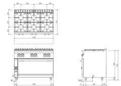 Mareno/ 70 RANGE 120 cm 6 Gas Burner Gas Maxi Oven Range.