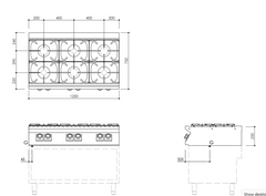 Mareno/ 70 RANGE 120 cm 6 Gas Burner Boiling Top.