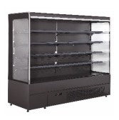 (BLF-2066) Vertical MultiDeck Plug-In with Night Curtain & 4 Shelves - Black Color - Dim: 1940x660x2000 mm (LxWxH). - Mabrook Hotel Supplies