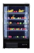 (BLF-766) Vertical MultiDeck Plug-In with Night Curtain & 4 Shelves - Black Color - Dim: 685x660x2000 mm (WxDxH). - Mabrook Hotel Supplies