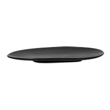 KARBON SHAPED FLAT PLATE, COLOR: BLACK, DIM: 21.2X15.6X1.6 CM - Mabrook Hotel Supplies