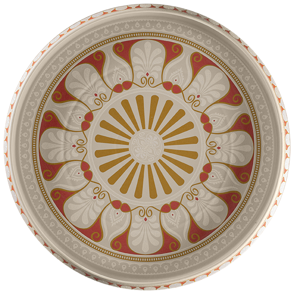 BAANTNA ARGILA FLAT THALI TRAY, RANGEEN- 33.5 CM - Mabrook Hotel Supplies