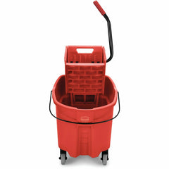 RUBBERMAID WAVE BRAKE MOP BUCKET WITH DOWN PRESS WRINGER - RED - Mabrook Hotel Supplies