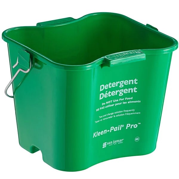 KLEEN PAIL SANITIZING BUCKET, CAPACITY: 3 QT, COLOUR: GREEN, FITS INTO ANY HACCP PLAN DIMENSIONS: 15.24H x 19.05W x 15.24L CM( OLD CODE: SJR-KP97GN) - Mabrook Hotel Supplies