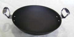 "BLACK CHINESE PAN W/METAL HANDLE, SIZE: 27CM." - Mabrook Hotel Supplies