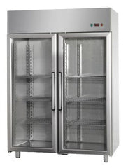 2 Glass Doors 1400 Ltr Upright Freezer with LED Light , 3 Shelves each Door & Legs (old Code: TCN-AF14PKMBTPV). - Mabrook Hotel Supplies