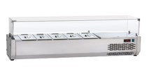 REFRIGERATED DISPLAY SHOWCASE, 0-10C, FLAT GLASS,TO FIT 5 GN (OLD CODE: TCN-VR4140VD) - Mabrook Hotel Supplies