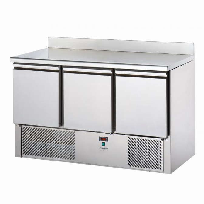 "3 DOOR COMPACT UNDERCOUNTER REF W/BACKSPLASH, +4/+10 ,C; 35" - Mabrook Hotel Supplies