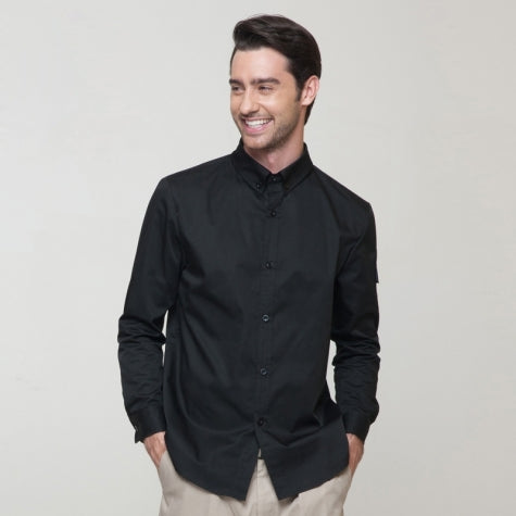 Men Waiter Shirt - Black Color , Fabric:65%polyester35%cotton - Size: 3XL - Mabrook Hotel Supplies